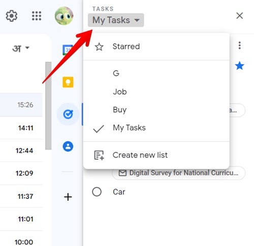 Google Tasks Change List