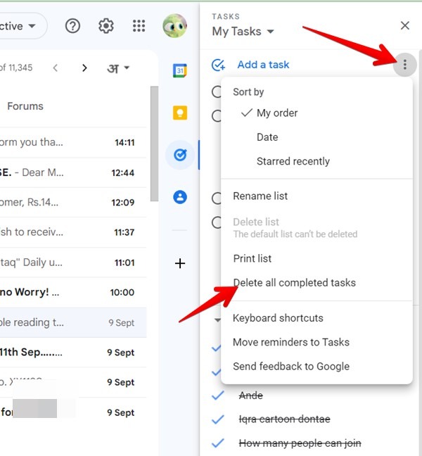 Google Tasks Delete Task Completed All
