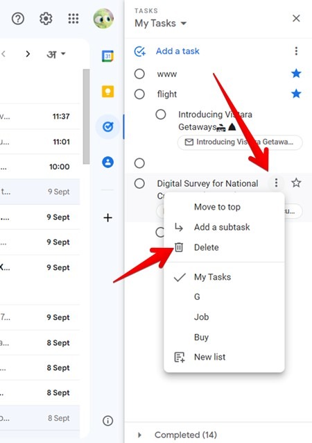 Google Tasks Delete Task