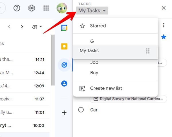 Google Tasks List Reorder