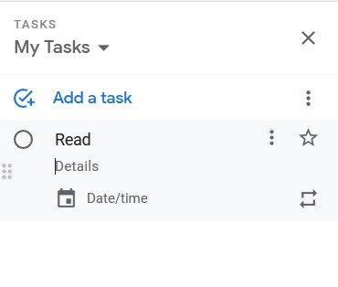Google Tasks Name Task Details