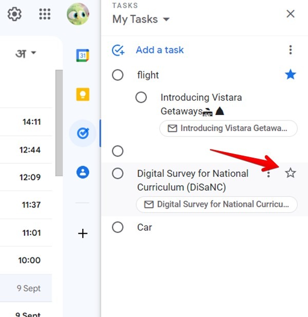 Google Tasks Star Task