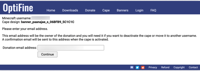 How To Get The Optifine Cape In Minecraft Enter Your Email