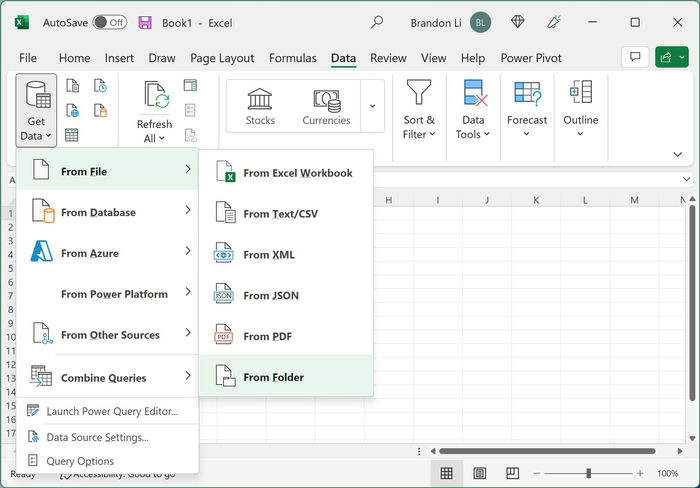 Large Files Excel Get Data