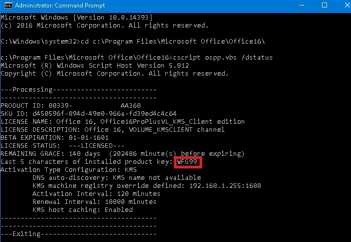 Office License Problems Command Prompt