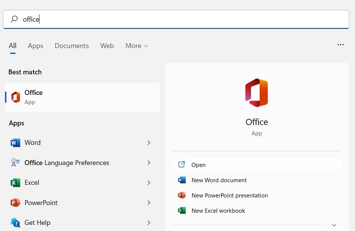 Office License Problems Office App Open Windows 11 Search