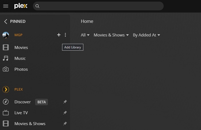 Plex Server Setup Add Library