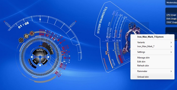 Rainmeter Desktop Windows Unload Installed Skin