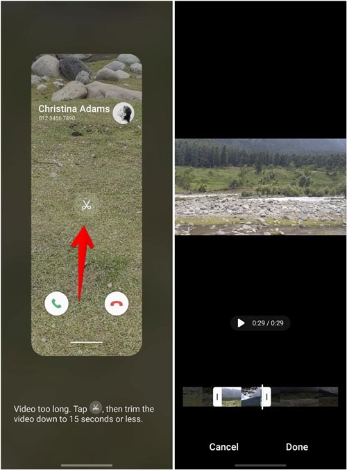 Samsung Call Background Video Trim