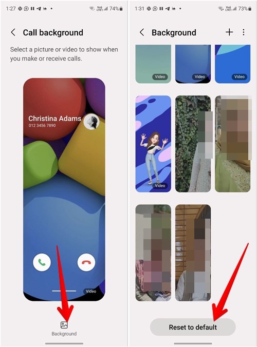 Samsung Contact Call Background Remvoe