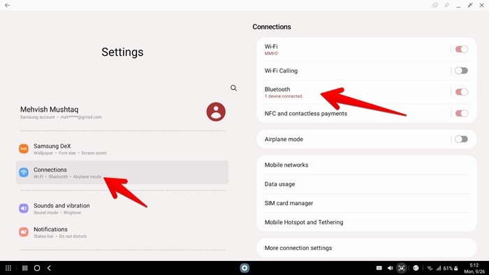 Samsung Dex Setting Connection
