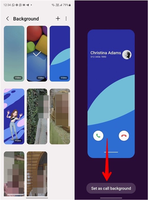 Samsung Phone App Call Background Set