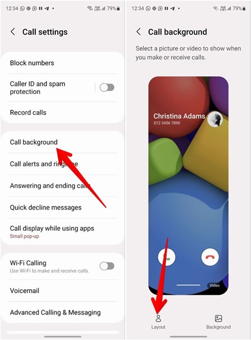 Samsung Phone App Call Layout