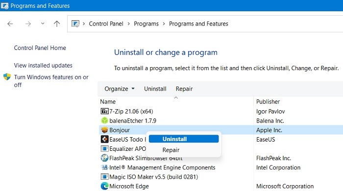 Too Many Background Process Control Panel Uninstall Apps