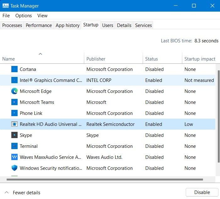 Too Many Background Process Task Manager Disable Startup Apps