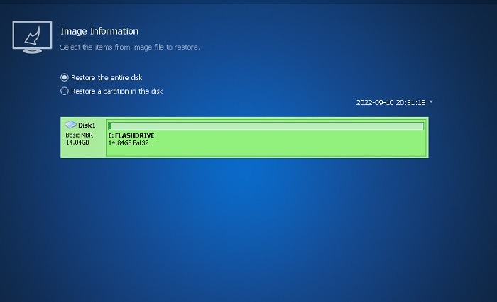 Usb Image Tools Aomei Backupper Restore The Entire Disk