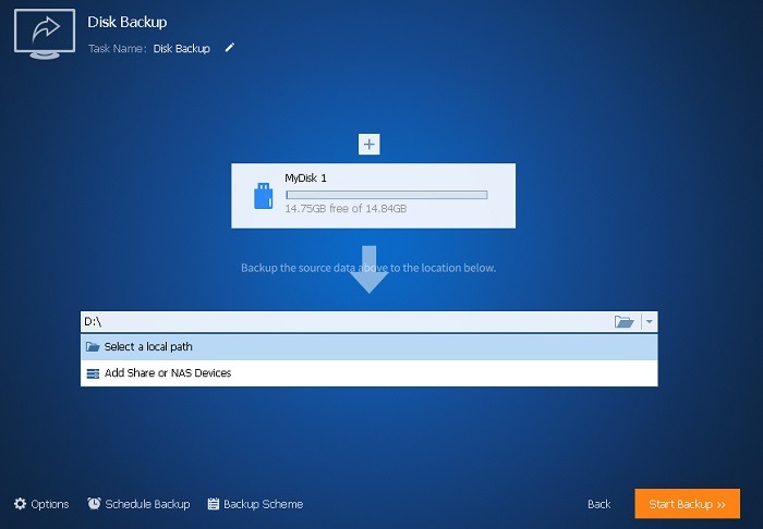 Usb Image Tools Aomei Backupper Select A Local Path