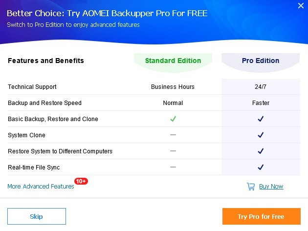 Usb Image Tools Easeus Todo Aomei Backupper Skip Pro