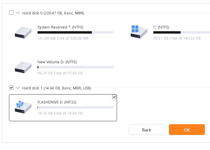 Usb Image Tools Easeus Todo Backup Select Flashdrive