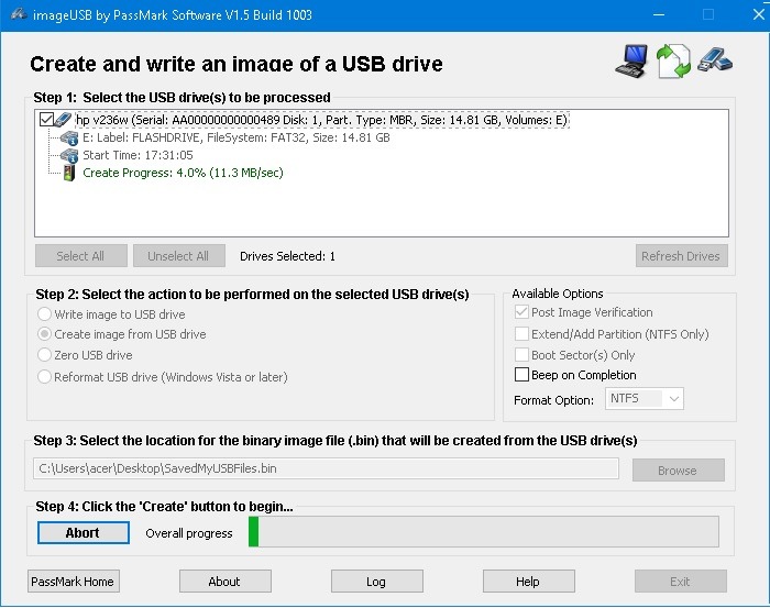 Usb Image Tools Imageusb Creating Image In Progress
