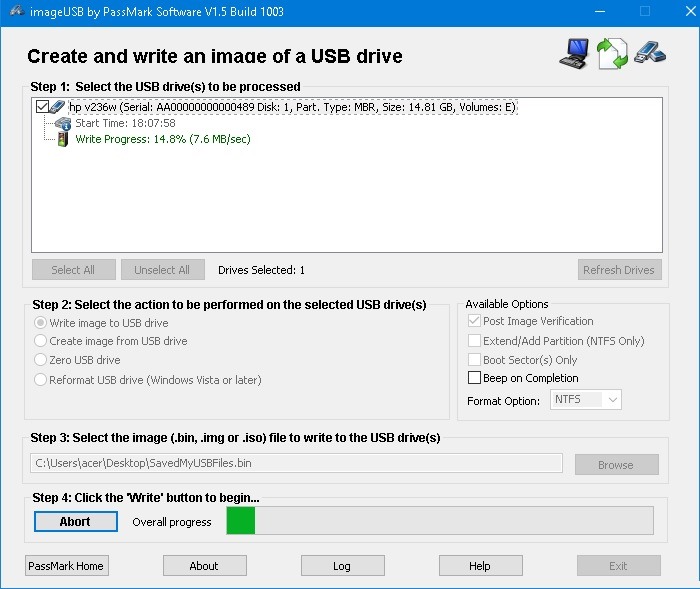 Usb Image Tools Imageusb Write Progress