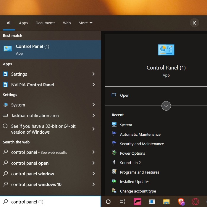 Windows Control Panel