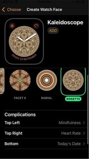 Apple Watch Face Customization Native Kaleidoscope