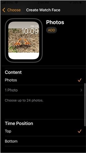 Apple Watch Face Customization Native Photos