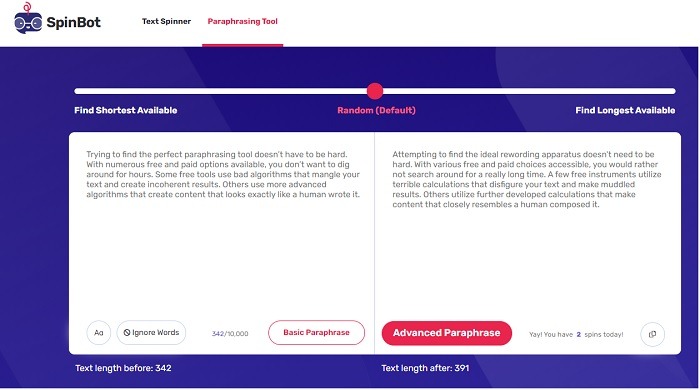 Best Online Paraphrasing Tools You Need To Try Spinbot