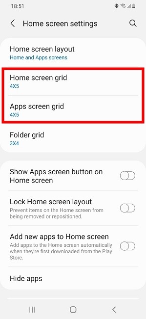 Change App Icon Samsung Grid Options