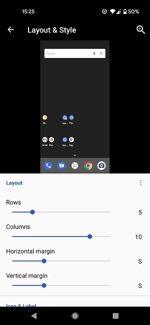Change App Icon Size Apex Set Columns Rows