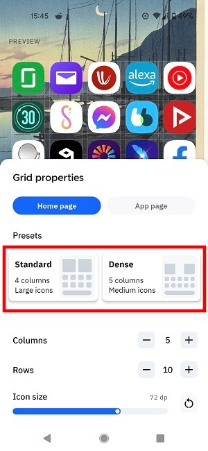 Change App Icon Size Smart Home Page Grid