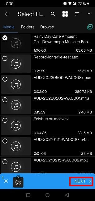 Compress Large Files Android Audio Cutter Select File