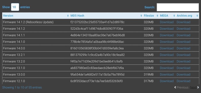 Downloading firmware for Ryujinx from Darthsternie Firmware Archive