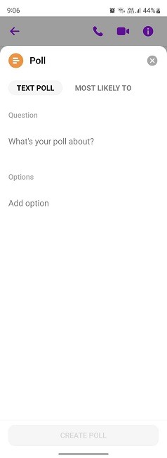 Facebook Poll Mobile Create Poll Messenger