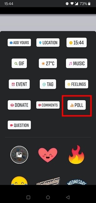 Facebook Poll Mobile Poll Sticker Select