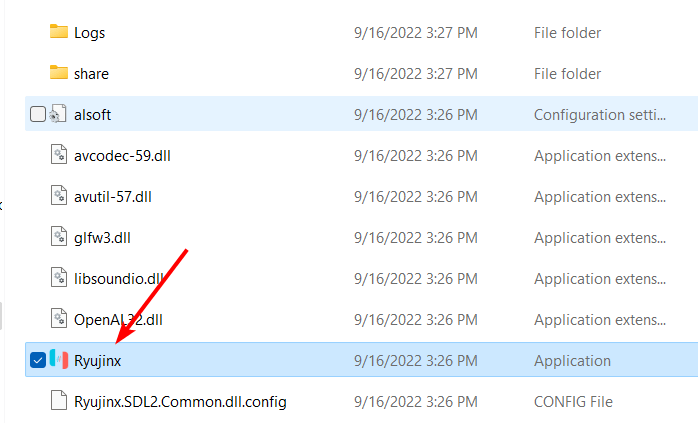 Launching Ryujinx application