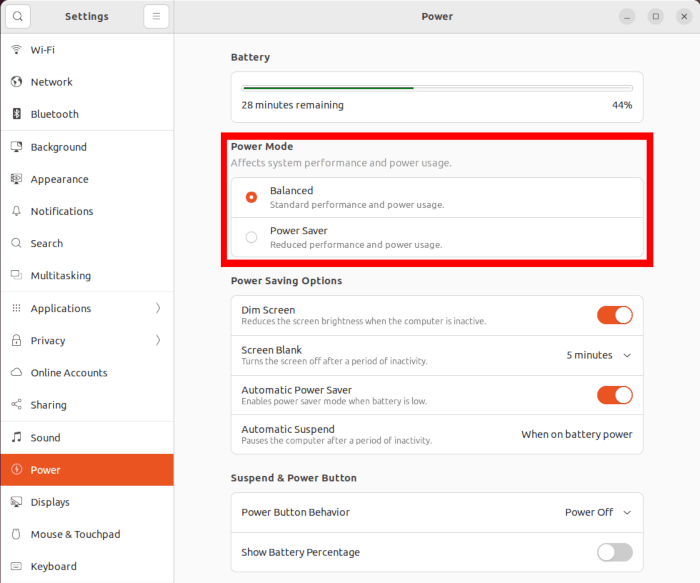 Fix High Cpu Usage Linux 11 Power Mode Setting