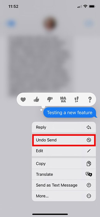 Ios 16 Messages Unsend Unsend Message 1