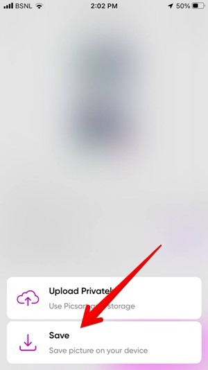 Iphone Picsart Save To Phone