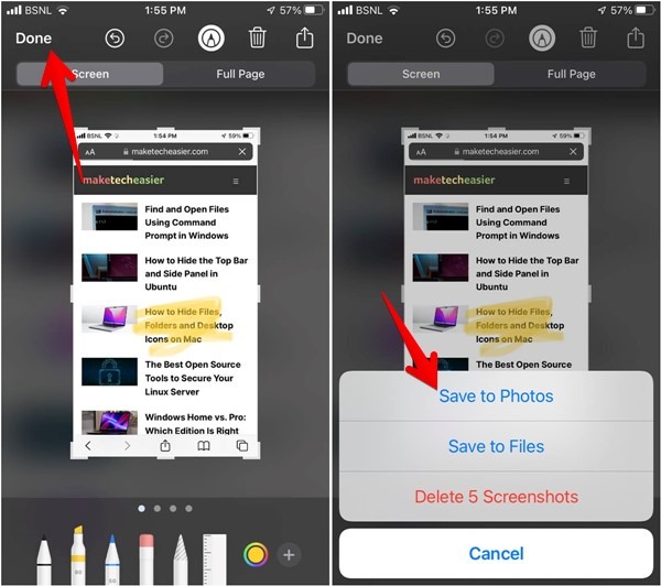 Iphone Screenshot Edit Save