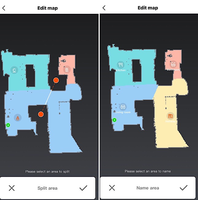 Ilife A10 Robot Vacuum Split Area