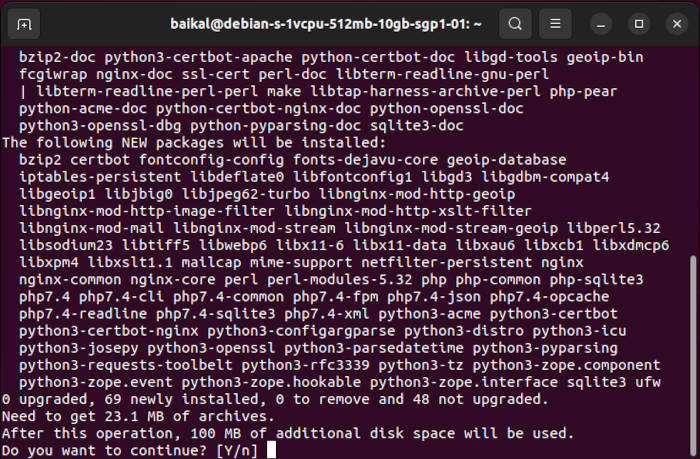 Install Baikal Linux 05 Install Dependencies