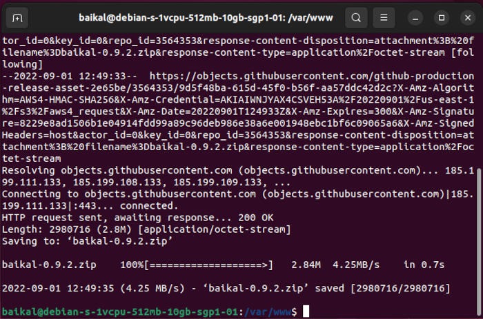 Install Baikal Linux 08 Download Binary Archive