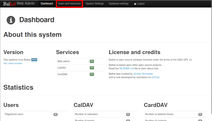 Install Baikal Linux 17 Select Users Tab