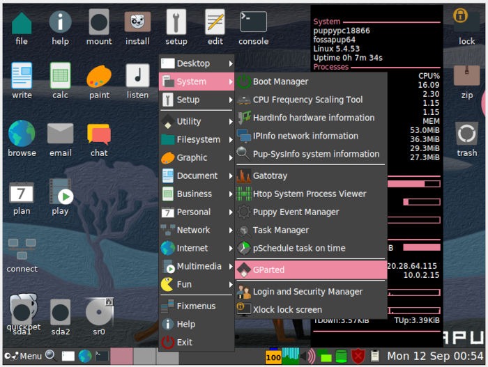 Install Puppy Linux 08 Open Gparted