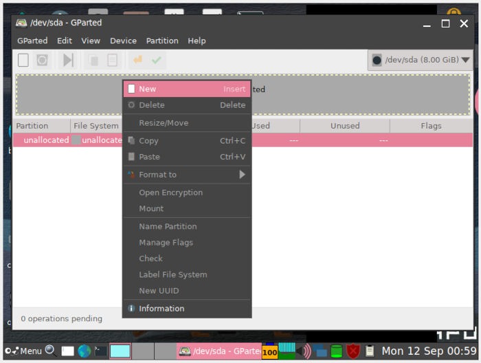 Install Puppy Linux 12 Create New Partition