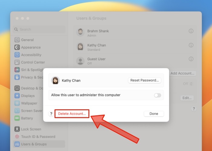Macos User Delete Ventura