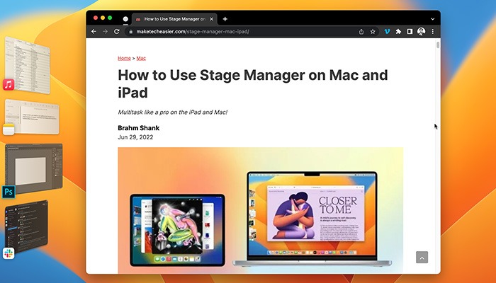 Macos Ventura Features Stage Manager