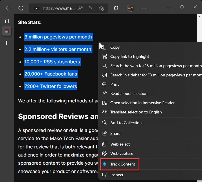 Monitoring Website Changes Pageprobe Contextmenu Trackcontent